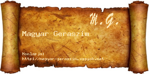Magyar Geraszim névjegykártya